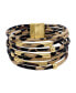 14K Gold Plated Multi Strand Leopard Print Bangle Bracelet
