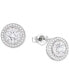 ფოტო #1 პროდუქტის Lab-Grown White Sapphire Halo Stud Earrings (1 ct. t.w.) in Sterling Silver