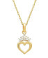 Фото #1 товара Disney children's Princess Heart & Tiara 15" Pendant Necklace in 14k Gold