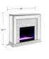 Audrey Faux Stone Mirrored Color Changing Electric Fireplace