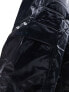 Фото #9 товара Rains Cargo lightweight waterproof wide leg trousers in shiny black