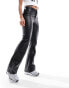 Фото #2 товара Hollister faux leather flared trouser in black