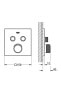 Smartcontrol Çift Valfli Akış Kontrolü Ankastre Termostatik Duş Bataryası - 29124gn0