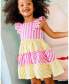ფოტო #2 პროდუქტის Girl Striped Seersucker Dress Bubble Gum Pink - Toddler Child
