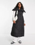 Violet Romance Petite oversized shawl neck longline gilet in black