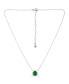 Created Green Quartz and Cubic Zirconia Accent Necklace