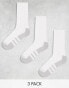 adidas Running 3 pack crew socks in white