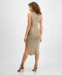 ფოტო #2 პროდუქტის Women's Slit Hem Sleeveless Ribbed Midi Dress