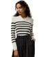 Фото #1 товара Women's Striped Ultra-fine Wool Sweater
