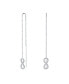 ფოტო #1 პროდუქტის Geometric Figure Eight Long Pave CZ Ball Chain Romantic Love Knot Symbol Infinity Threader Earrings For Women Teens .925 Sterling Silver