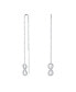 Фото #1 товара Geometric Figure Eight Long Pave CZ Ball Chain Love Knot Symbol Infinity Threader Earrings For Women Sterling Silver