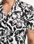 New Look short sleeve floral print shirt in white