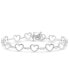 ფოტო #2 პროდუქტის Diamond Heart Link Bracelet (1/6 ct. t.w.) in Sterling Silver