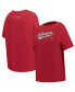Women's Cardinal Arkansas Razorbacks Script Tail Oversized Boyfriend T-shirt