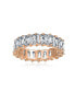 ფოტო #2 პროდუქტის Art Deco Style Color AAA CZ Emerald Cut Cubic Zirconia Eternity Baguette Anniversary Wedding Band Ring For Women .925 Sterling Silver 4MM
