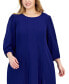 ფოტო #4 პროდუქტის Plus Size Puff-3/4-Sleeve Midi Dress