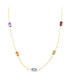 ფოტო #1 პროდუქტის Rainbow Gemstone Paperclip Necklace 14K Gold