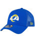 Фото #2 товара Men's Royal Los Angeles Rams A-Frame Trucker 9FORTY Adjustable Hat