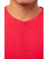 Men's Soft Stretch Henley Neck Long Sleeve T-shirt