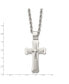 Фото #2 товара Chisel brushed Triple Layer Cross Pendant Rope Chain Necklace