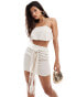 In The Style linen look cami crop top co-ord in stone