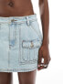 Фото #3 товара Guess Originals co-ord cargo denim skirt in light wash