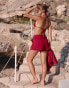 Фото #4 товара 4th & Reckless x Luana Barron barron linen beach short co-ord in cherry red