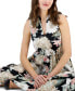 Фото #4 товара Women's Split-Neck Floral-Print Midi Dress