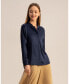 ფოტო #2 პროდუქტის Women's Loungeful Split Neck Silk Shirt