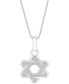 Фото #1 товара Men's Star of David Open 22" Pendant Necklace (1/2 ct. t.w.) in Sterling Silver