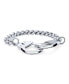 ფოტო #2 პროდუქტის Biker Jewelry Couples Handcuff Statement Bracelet for Men Cuban Curb Chain Stainless Steel 8.5 Inch