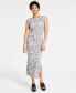 ფოტო #1 პროდუქტის Petite Printed Side-Ruched Midi Dress, Created for Macy's