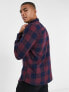 Jack & Jones Essentials buffalo check shirt in burgundy