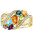 ფოტო #3 პროდუქტის EFFY® Multi-Gemstone (1-3/4 ct.t.w.) & Diamond (1/4 ct. t.w.) Cluster Statement Ring in 14k Gold