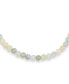 Plain Simple Western Jewelry Very Light Aqua Multi Shades Aquamarine Round 10MM Bead Strand Necklace For Women Silver Plated Clasp 20 Inch
