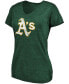 Фото #5 товара Women's Plus Size Heathered Green Oakland Athletics Core Weathered Tri-Blend V-Neck T-shirt