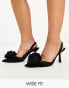 Фото #1 товара ASOS DESIGN Wide Fit Sia corsage slingback mid heeled shoes in black