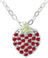 ფოტო #1 პროდუქტის Lab-Grown Ruby (1/4 ct. t.w.) & Cubic Zirconia Strawberry Pendant Necklace, 16" + 2" extender, Created for Macy's