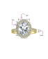 Traditional Vintage Style Brilliant Cut Cubic Zirconia AAA CZ Promise 4CT Oval Pave Halo Engagement Ring 14K Gold Plated .925 Sterling Silver