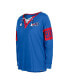 ფოტო #3 პროდუქტის Women's Royal Buffalo Bills Lace-Up Notch Neck Long Sleeve T-shirt