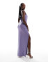 Фото #3 товара ASOS DESIGN square neck pleat detail maxi dress in dark lilac