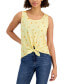 ფოტო #1 პროდუქტის Juniors' Oranges Tie-Front Tank Top