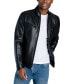 ფოტო #1 პროდუქტის Men's Perforated Faux Leather Hipster Jacket, Created for Macy's