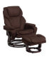 Multi-Position Recliner & Ottoman With Swivel Wood Base