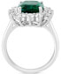 Фото #3 товара Кольцо EFFY Lab Grown Emerald & Diamond Halo