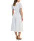 Фото #2 товара Women's Cotton Embroidered Eyelet Midi Dress