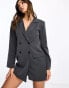 ASOS DESIGN oversized blazer playsuit in charcoal