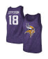 Фото #2 товара Men's Threads Justin Jefferson Heathered Purple Minnesota Vikings Name and Number Tri-Blend Tank Top