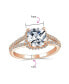 Classic Traditional 3CT AAA CZ Halo Brilliant Solitaire Square Cushion Cut Engagement Ring With Split Shank Thin Band Rose Gold Plated Sterling Silver