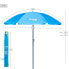Фото #4 товара Пляжный зонт Aktive UV50 Ø 180 cm Синий полиэстер Алюминий 180 x 187,5 x 180 cm (12 штук)